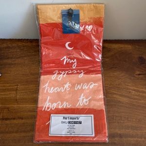 NEW. Pier 1. Set of 2 Kitchen Tea Towels. “My Gypsy Heart was Born to Roa…